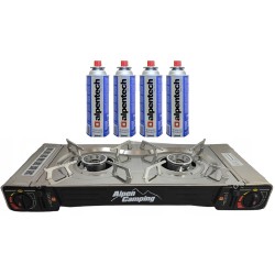 Réchaud à gaz 2 feux 4400W...