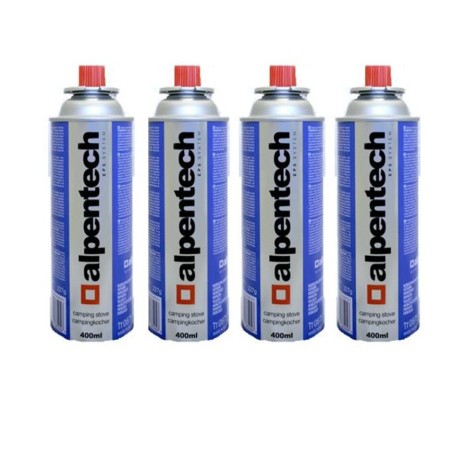 Réchaud à gaz 2 feux 4400W  INOX + Cartouches de gaz ALPEN Camping