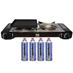 Réchaud gaz double 4400W +...