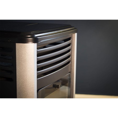 Poele à gaz 3400W Noir Effet feu Manhattan UNIVERSAL