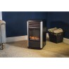 Poele à gaz 3400W Noir Effet feu Manhattan UNIVERSAL