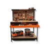 Etabli de garage avec tiroir Panneau perforé et étagère L120 xP60 x H150 cm Charge max 230 kg