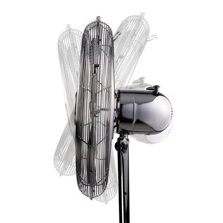 Ventilateur sur Pieds 50W Design, Trépied Télescopique réglable 125-145Cm, 3 vitesses Oscillant Inclinable Lifetime Air