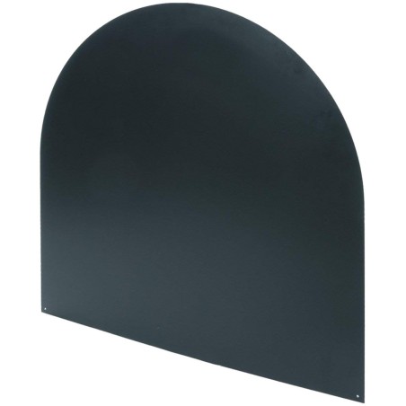 Plaque de protection de sol Demi ronde 74 x 74 cm Acier Noir Vernis pour poêles Épaisseur 2 mm 8.4 kg BRIXO