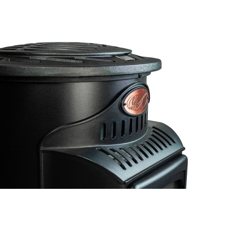 Poêle à gaz Fonte véritable 3.4KW NOIR Chauffage au gaz avec Effet feu de bois Provence UNIVERSAL