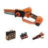 Mini tronçonneuse Scie sans fil 10,8V + 2 batteries 2,5 Ah + Chargeur double Mallette Scie électrique manuelle 300W Katana Brixo