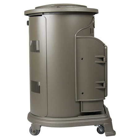 Poele à gaz 3,4KW Fonte véritable Provence Marron miel + Tuyau gaz + Detendeur gaz butane UNIVERSAL