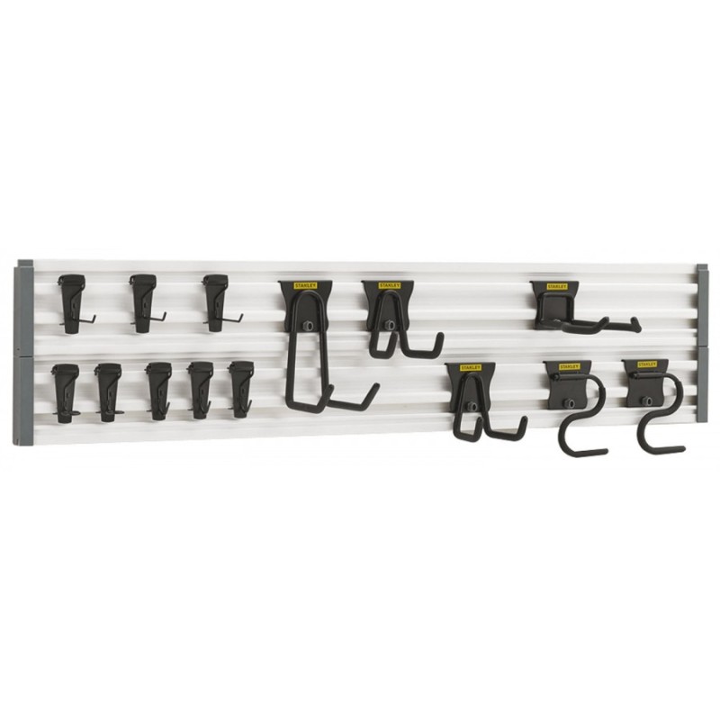 Ensemble de 2 rails 120 cm de rangement 18 accessoires STST22000 STANLEY