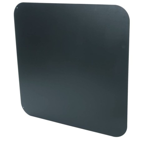 Plaque de protection sol pour poêles 79 x 79 cm Noire Carrée Acier Épaisseur 2 mm 10.2 kg