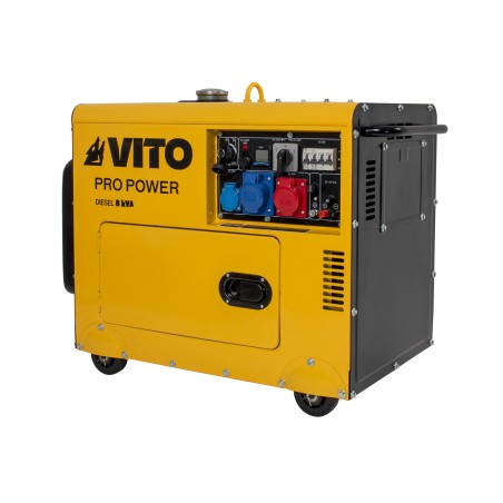 Groupe électrogène Diesel 8 KVA Mono et Triphasé  4T 12CV 498 cm³ 6500W Démarreur électrique Autonomie 8h VITO