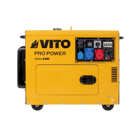 Groupe électrogène Diesel 8 KVA Mono et Triphasé  4T 12CV 498 cm³ 6500W Démarreur électrique Autonomie 8h VITO