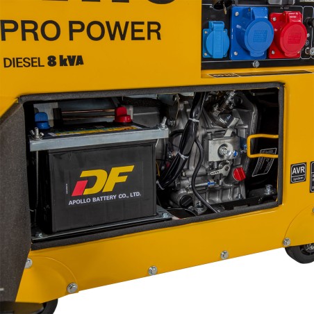 Groupe électrogène Diesel 8 KVA Mono et Triphasé  4T 12CV 498 cm³ 6500W Démarreur électrique Autonomie 8h VITO
