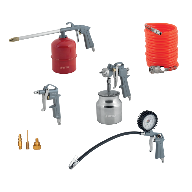 Kit air comprimé 8 accessoires VITO pour Compresseurs d'air
