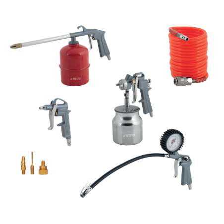 Kit air comprimé 8 accessoires VITO pour Compresseurs d'air