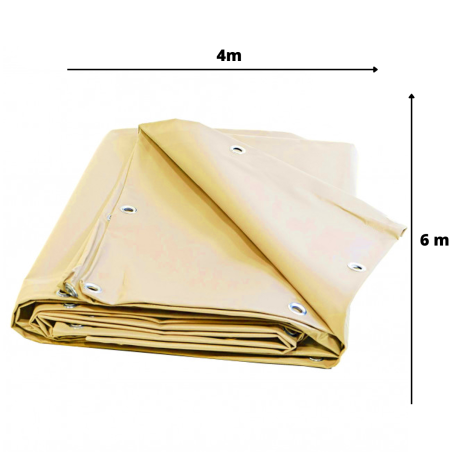 Bâche Protection Charpente 6 X 4 m IVOIRE PVC Haute qualité