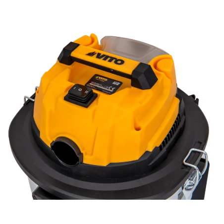 Aspirateur 20V Sans fil Eau et Poussières Cuve Inox 20L + Batterie lithium 2Ah VITO