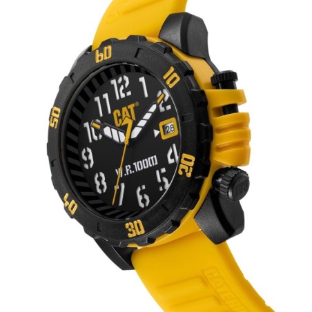 Montre Watch Ø 44 mm ABS Bracelet Silicone Noir/Jaune Homme/Femme CAT