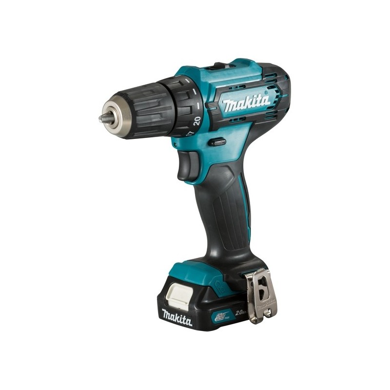 Perceuse sans fil 12V + 2 Batteries lithium 2Ah + chargeur 12V + Mallette MAKITA