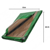 Bache plastique 8 x 12 m Verte et marron Etanche Traitée anti UV Polyéthylène 250g/m²
