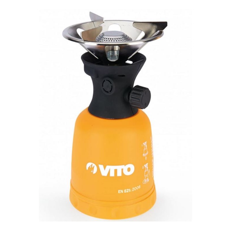 Rechaud gaz piezo 1100W Piezo Coque ABS Rechaud camping pour cartouche gaz 190g VITO