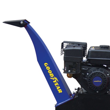 Broyeur végétaux thermique 6.5CV 4100W Coupe branches Ø 10 cm Démarrage manuel Moteur essence 196cm³ GOODYEAR