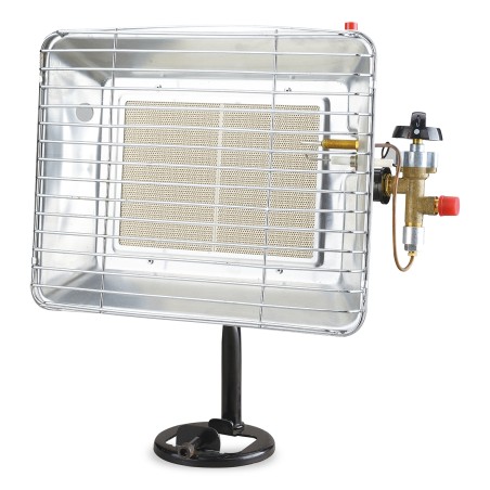 Chauffage à gaz Radiant 4.2 KW Allumage Piezo Sécurité Thermocouple Détendeur gaz Réglable KEMPER