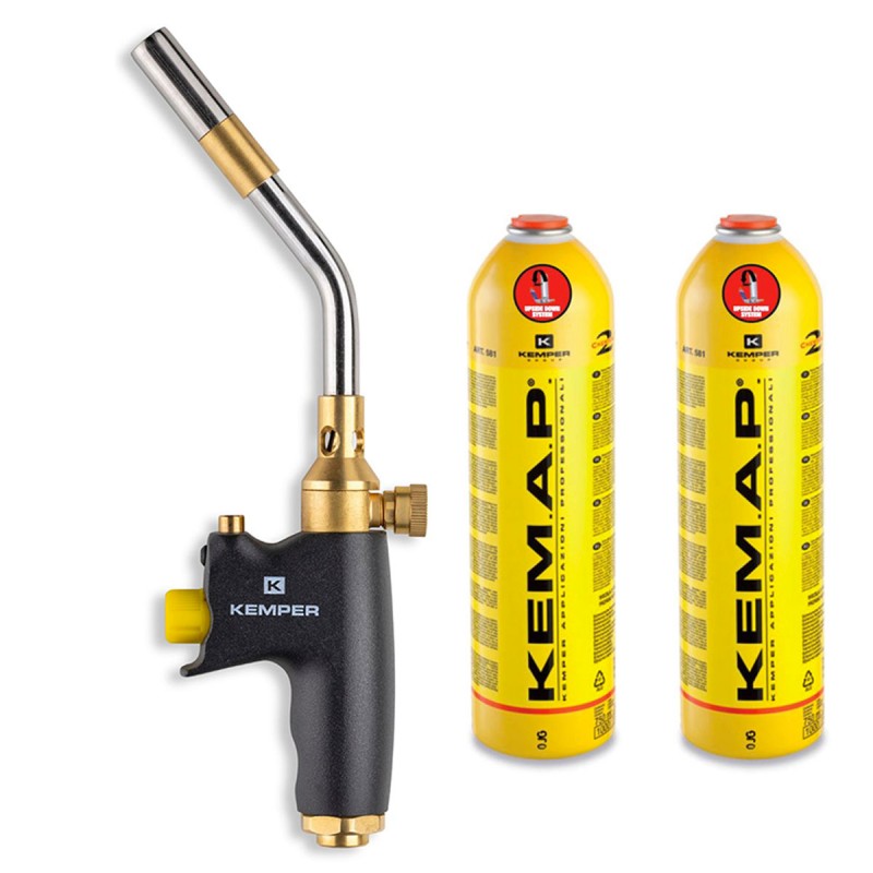 Chalumeau à gaz KIT 2 bouteilles Propane Soudobrasure Professionnelle KEMPER