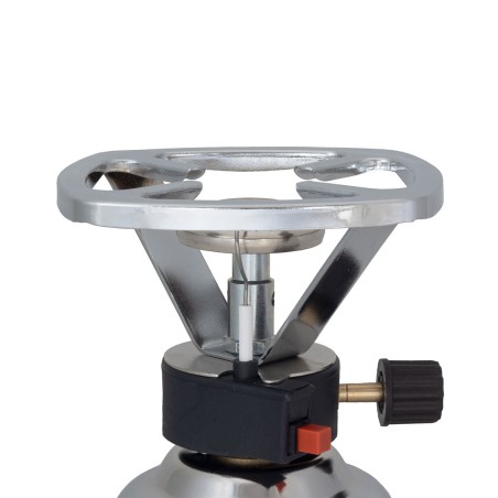 Rechaud gaz 1200W piezo Coque INOX + 4 cartouches de gaz 190gr CAMPER GAZ