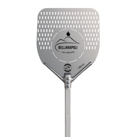 Set de 2 pelles a pizza 33 x 33 cm et Ø 22 Cm + Brosse Manche 150 cm Qualité BellaNapoli
