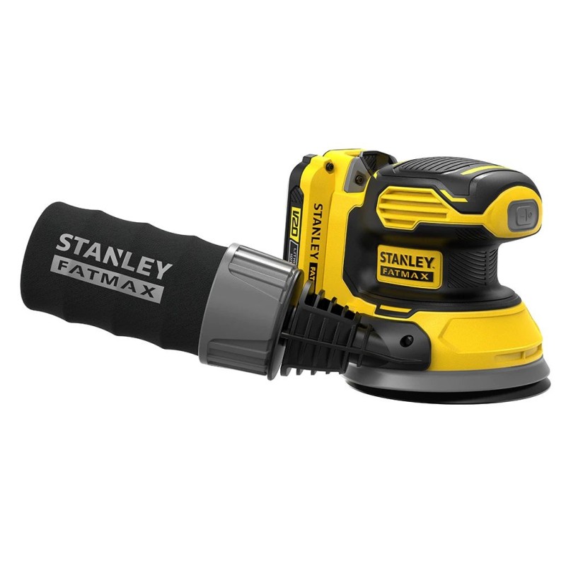 Ponceuse Orbitale 18V Ø 125mm + batterie lithium 2.0 Ah + Chargeur + feuille abrasive 80 gr STANLEY FATMAX SFMCW220D1S