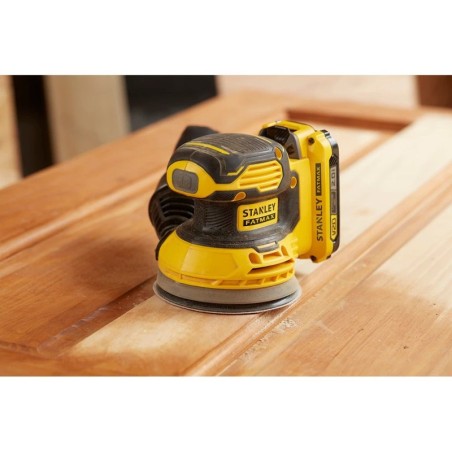 Ponceuse Orbitale 18V Ø 125mm + batterie lithium 2.0 Ah + Chargeur + feuille abrasive 80 gr STANLEY FATMAX SFMCW220D1S