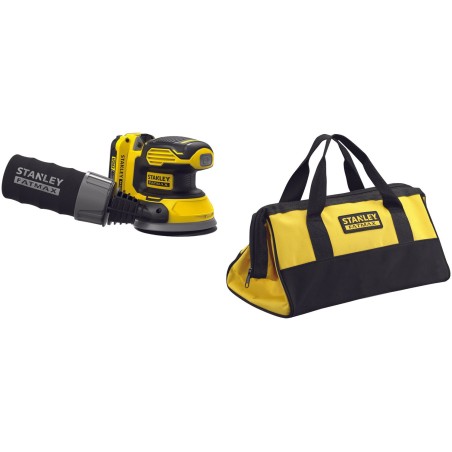 Ponceuse Orbitale 18V Ø 125mm + batterie lithium 2.0 Ah + Chargeur + feuille abrasive 80 gr STANLEY FATMAX SFMCW220D1S