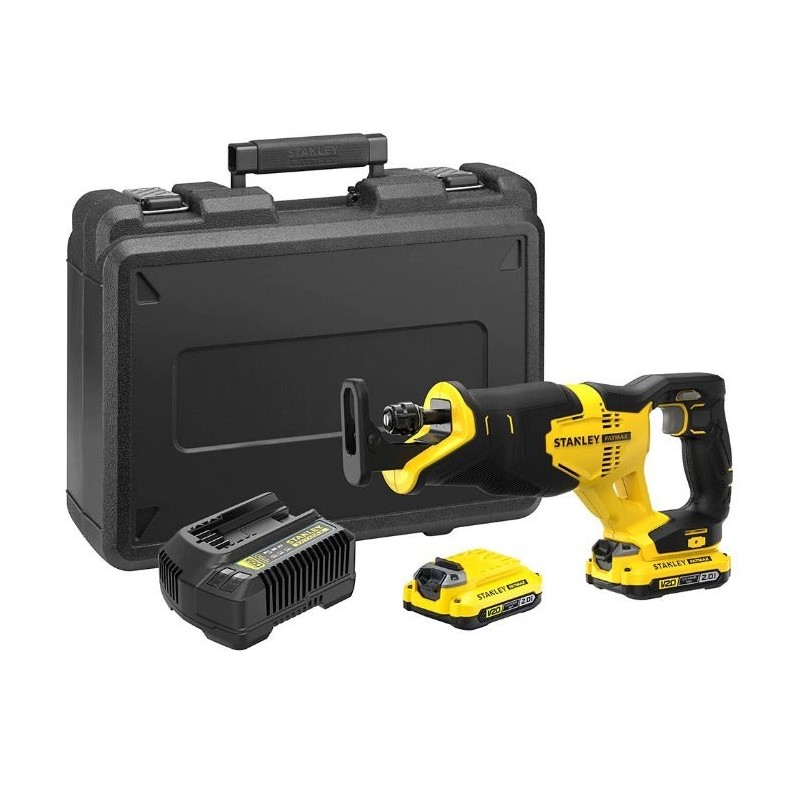 Scie sabre 18 V + 2 batteries Lithium 2 Ah + Lame + Mallette + Chargeur rapide STANLEY FATMAX