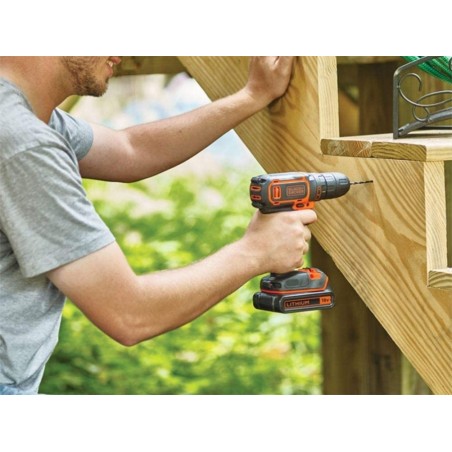 Perceuse Visseuse sans fil 18V + 2 Batteries Lithium 1,5Ah Black + Decker Chargeur Mallette