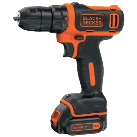 Perceuse Visseuse sans fil 10,8V + Batterie lithium 1,5Ah Black + Decker BDCDD12 + Chargeur