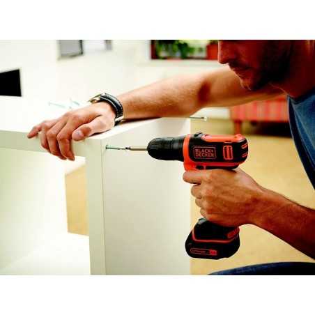Perceuse Visseuse sans fil 10,8V + Batterie lithium 1,5Ah Black + Decker BDCDD12 + Chargeur