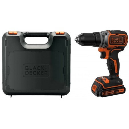 Perceuse-Visseuse sans fil 18V Batterie Lithium 1,5 Ah Black + Decker Chargeur Coffret rangement