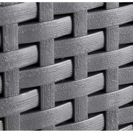 Transat inclinable 4 positions KETER Transat effet rotin anthracite Bain de soleil Haute resistance Jardin Terrasse