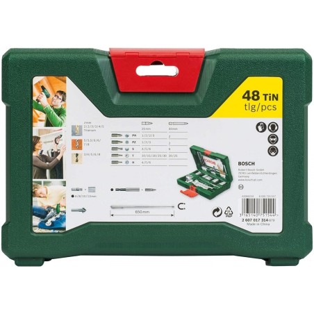 Coffret 48 pièces Bosch 2607017314 V-Line Outils de perçage/vissage