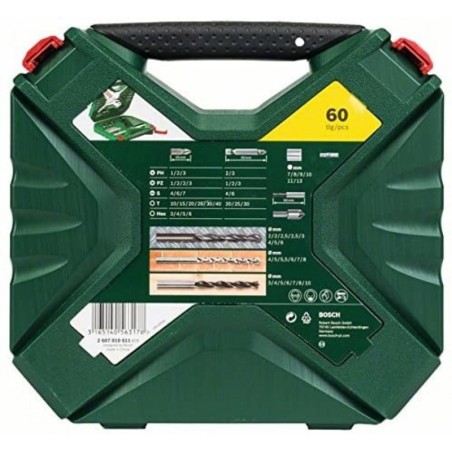 Coffret 60 Pièces Bosch Forets et Embouts Mixtes X-Line 2607010611