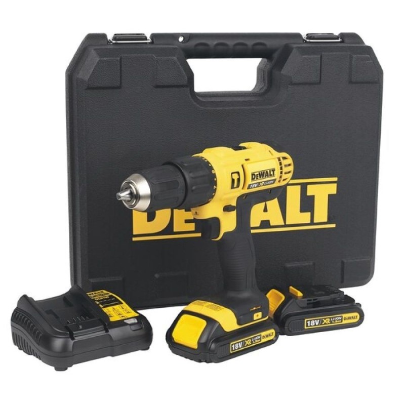 Perceuse à percussion 18V + 2 batteries lithium 1.3Ah + chargeur + Mallette DEWALT DCD776C2