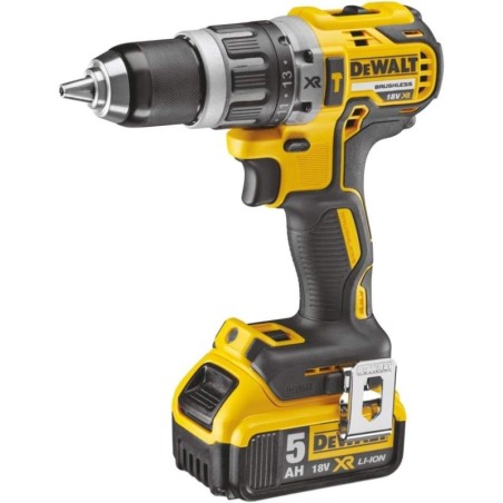Perceuse à percussion 18V Brushless + 2 Batteries lithium 5.0Ah + Chargeur + Mallette DEWALT DCD796P2