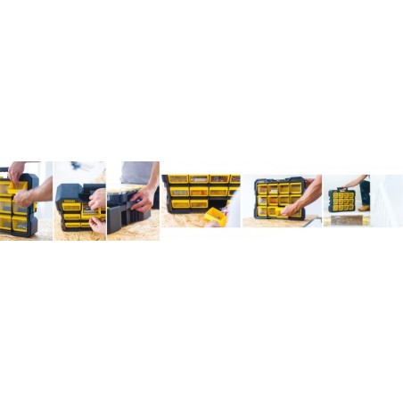 Organiseur 12 cases Stanley Fatmax Compartiments amovibles. 450 x 356 x 108 mm
