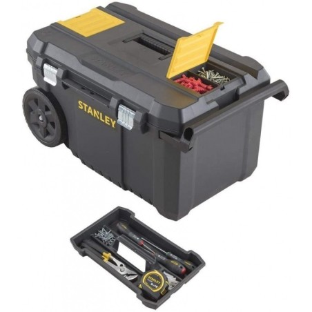 Servante à outils 50L Roulante Essential Stanley Plateau amovible Poignée métal