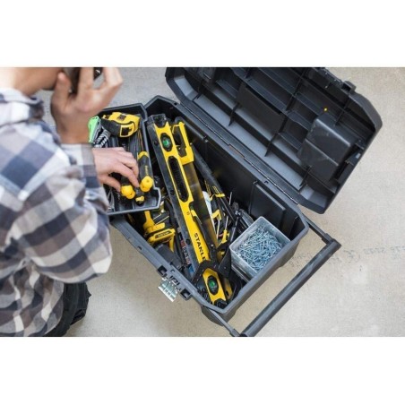 Servante à outils 50L Roulante Essential Stanley Plateau amovible Poignée métal