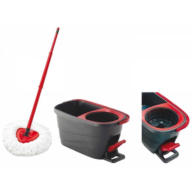 Kit de lavage VILEDA Turbo Smart Système. Serpillère + seau. Système d'essorage centrifuge.