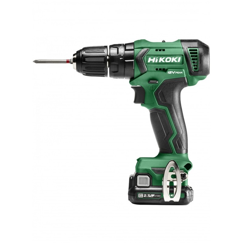 Perceuse à percussion sans fil 12V HIKOKI avec 2 Batteries lithium 2,5Ah Couple 38 Nm Chargeur Coffret de rangement