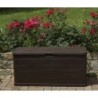 Coffre de jardin 280L WOODY Résine Effet bois L117xP45xH56 cm