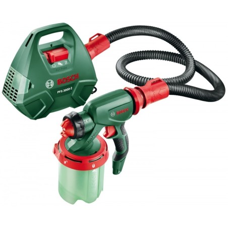 Pistolet à peinture 650W Bosch PFS 3000-2 Flacon de 1000 ml. Système SDS. 2 Buses d'application. Sangle de transport