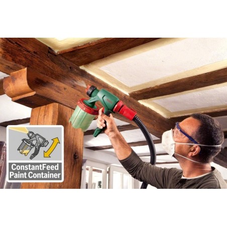 Pistolet à peinture 650W Bosch PFS 3000-2 Flacon de 1000 ml. Système SDS. 2 Buses d'application. Sangle de transport